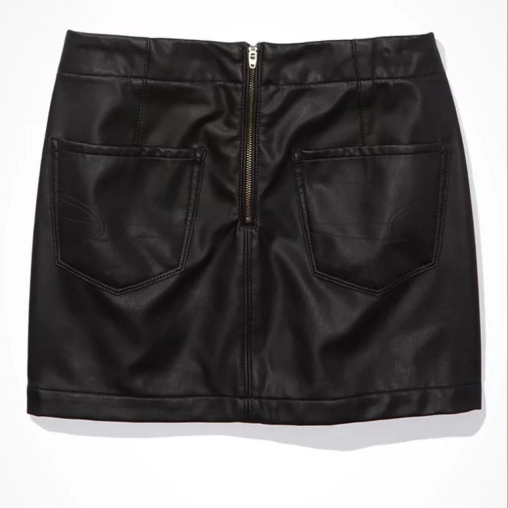 American Eagle High-rise vegan leather mini skirt